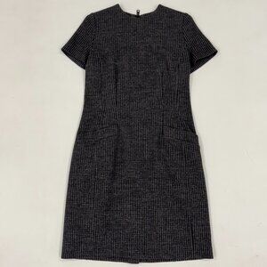 Prada Wool Houndstooth Dress | Short Sleeve | Shoulder Seam Construction